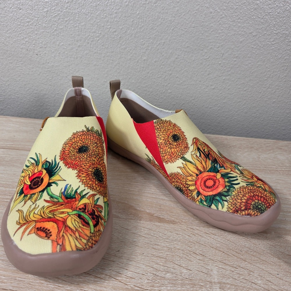 UIN Toledo Sunflower Slip On Travel Shoes Women's US 8.5 EU 40 Canvas